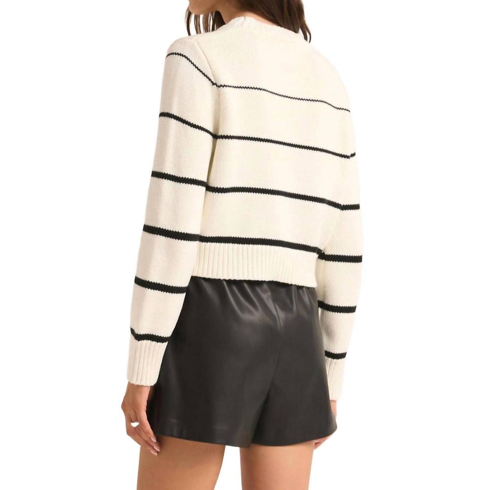 NEW Z SUPPLY milan stripe sweater in natural - Picture 3 of 3